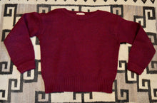 Load image into Gallery viewer, 1940&#39;s boat neck cranberry red wool sweater, Small
