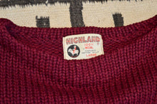 Load image into Gallery viewer, 1940&#39;s boat neck cranberry red wool sweater, Small
