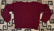Load image into Gallery viewer, 1940&#39;s boat neck cranberry red wool sweater, Small
