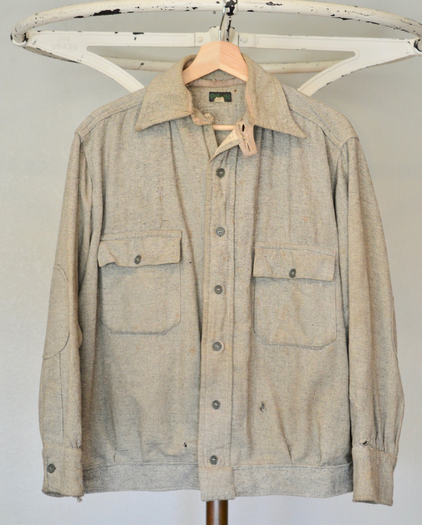 1930's Montgomery Ward chinstrap, grey work shirt jacket, 44, 46 ...